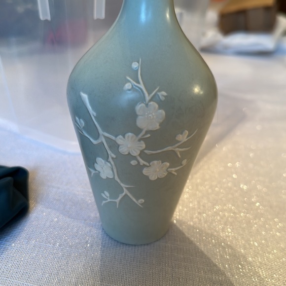 Vintage Spode Cherry Blossom Design Vase Copeland England greenPorcelain - Picture 6 of 8